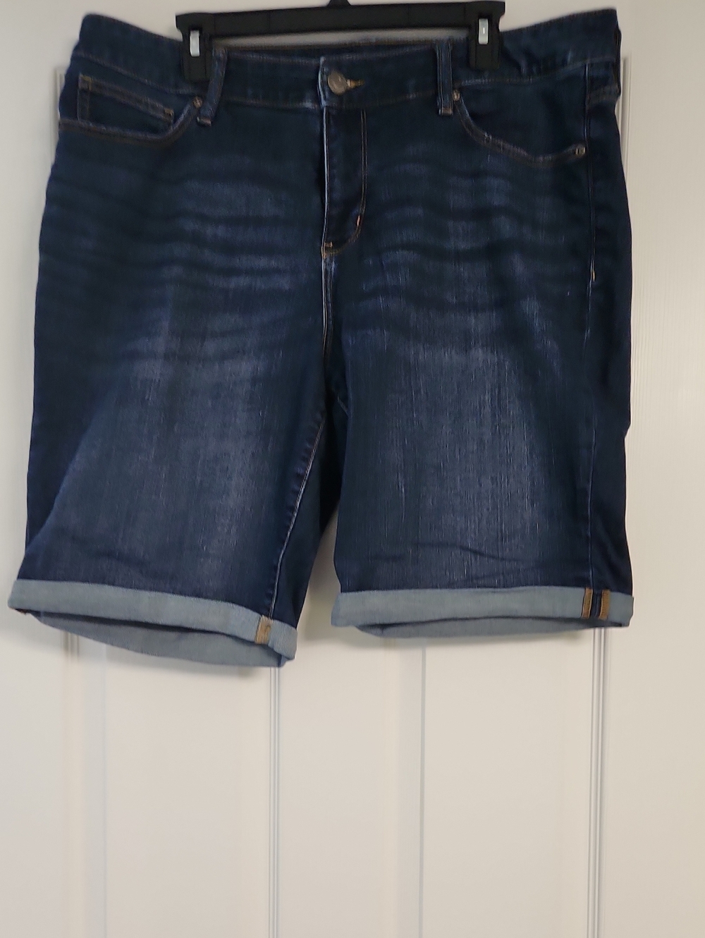 St. John's Bay Dark Blue Rolled-Hem Jean Shorts